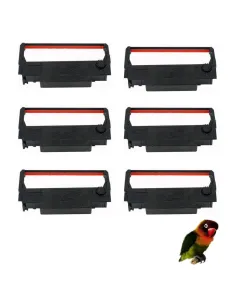 6 Cintas de tinta Compatibles para Epson ERC38 / ERC34 / ERC30 Negra / Roja Cinta Matricial C43S015376 ERC-38, ERC-34, ERC-30