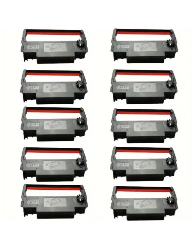 10 Cintas de tinta Compatibles para Epson ERC38 / ERC34 / ERC30 Negra / Roja Cinta Matricial C43S015376 ERC-38, ERC-34, ERC-30