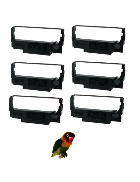 6 Cintas de tinta Compatibles para Epson ERC38 / ERC34 / ERC30 VIOLETA Cinta Matricial C43S015374 ERC-38, ERC-34, ERC-30
