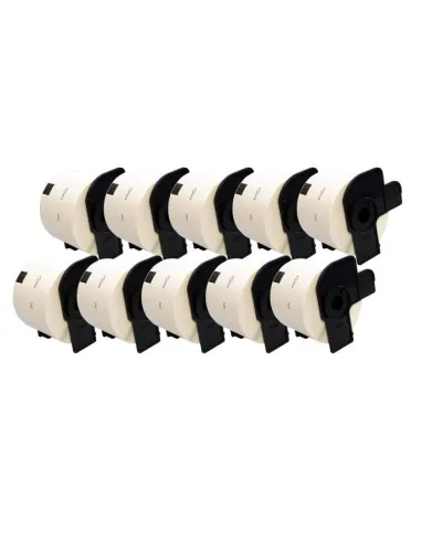 10 x DK11202 Blanco62mmX100mm 300psc para Brother P-Touch QL1000 1050 1060 compatible
