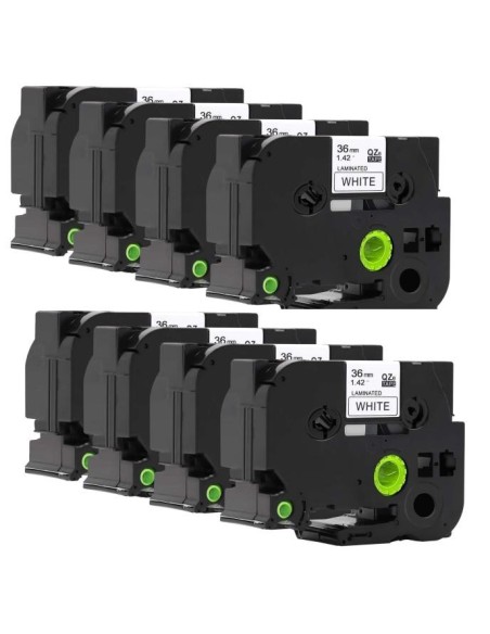 10 cintas Compatible para Brother TZe261 / TZ261 Cinta Laminada de Etiquetas