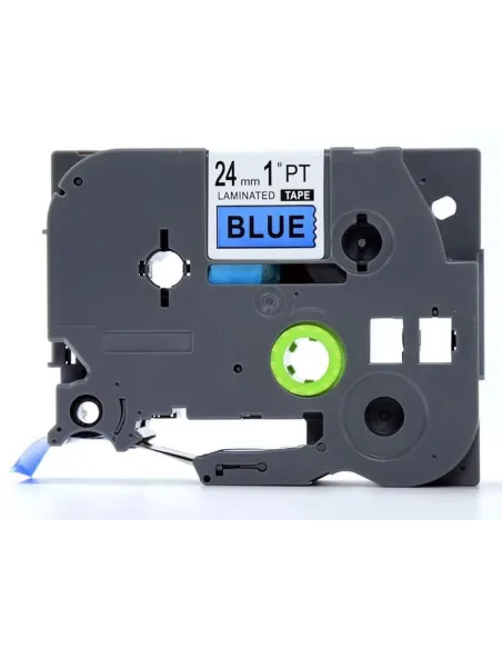 Compatible Brother TZe551 / TZ551 Cinta Laminada de Etiquetas - Texto negro sobre fondo azul - Ancho 24mm x 8 metros
