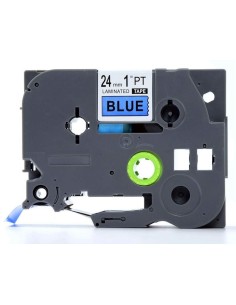 Compatible Brother TZe551 / TZ551 Cinta Laminada de Etiquetas - Texto negro sobre fondo azul - Ancho 24mm x 8 metros 2