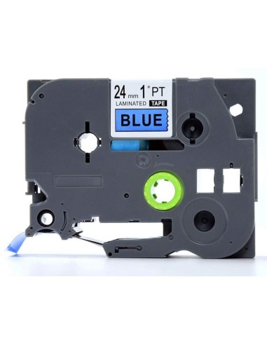 Compatible Brother TZe551 / TZ551 Cinta Laminada de Etiquetas - Texto negro sobre fondo azul - Ancho 24mm x 8 metros