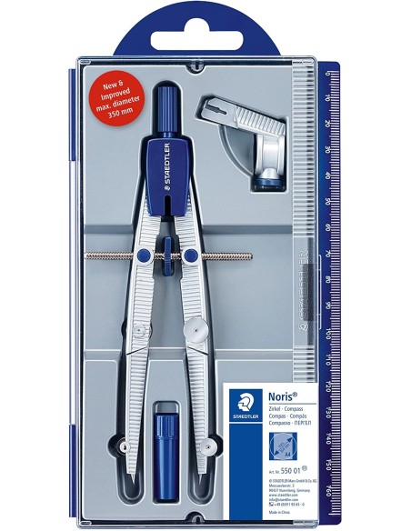 Staedtler Noris 550 01 Compas de Precision - Aguja y Mina Intercambiables