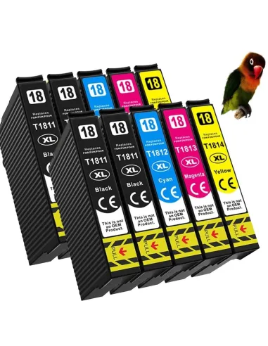 10 tintas para Epson T1811/2/3/4  HOME XP30 XP102 XP202 XP405 XP402 XP412 XP425