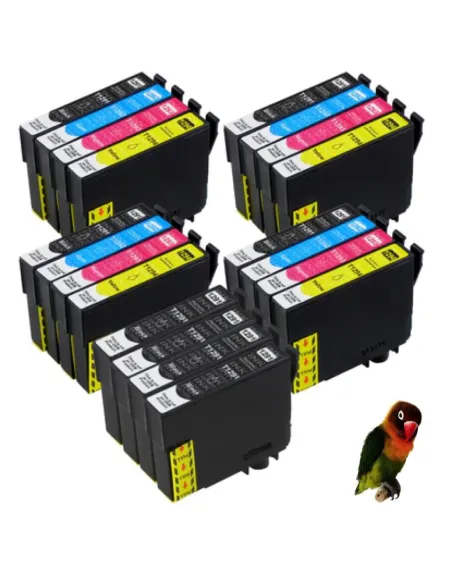 20 tintas T1291-2-3-4 Epson WF3540-DTWF WF3010DW WF3520DWF WF3530 WF7525 WF7015 WF7515