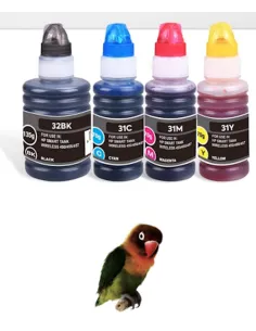 pack 4 botellas de tinta compatible HP 32XL negro + HP 31 Cián - Magenta - Amarillo