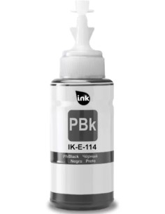 tinta Compatible Epson 114 Negro Photo Botella de Tinta C13T07B140 para EcoTank ET-8500, ET-8550