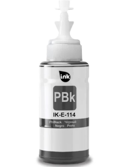 tinta Compatible Epson 114 Negro Photo Botella de Tinta C13T07B140 para EcoTank ET-8500, ET-8550