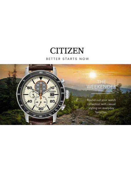 Reloj hombre Citizen Ecodrive Brycen CA0649-06X dial beige 44mm correa de cuero 100m WR