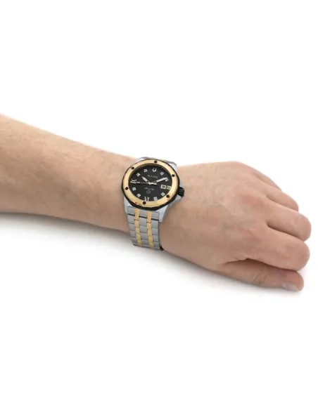 reloj hombre Bulova Marine Star 98D175 44mm dial negro 100m Water resist correa de acero