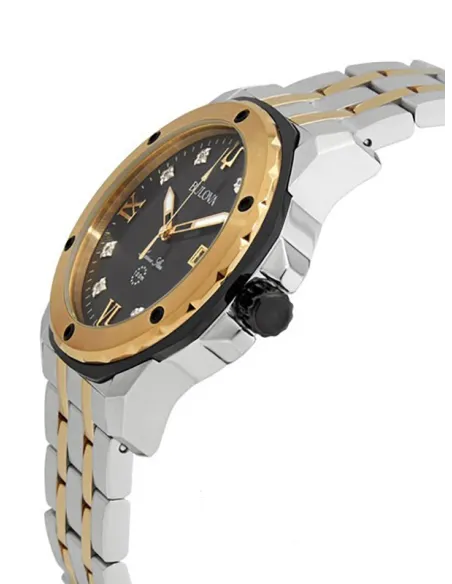 reloj hombre Bulova Marine Star 98D175 44mm dial negro 100m Water resist correa de acero