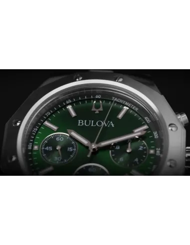 reloj hombre Bulova Curv  96A297 44mm Cristal de Zafiro anti-reflejo  262kHz Cuarzo Alta precisión  correa de acero