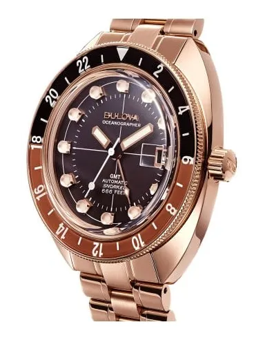 reloj automático hombre Bulova  Automatic Oceanographer Devil Diver GMT 97B215 41mm 200m WR cristal de zafiro