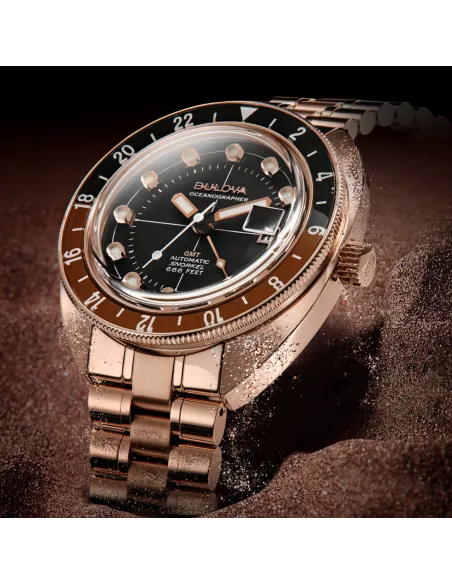 reloj automático hombre Bulova  Automatic Oceanographer Devil Diver GMT 97B215 41mm 200m WR cristal de zafiro