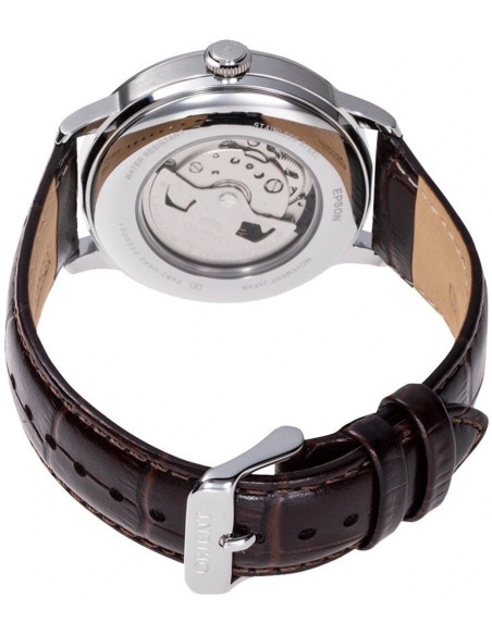 Orient Bambino Sun & Moon RA-AK0803Y 41.5mm dial beige correa de cuero (admite cuerda manual)