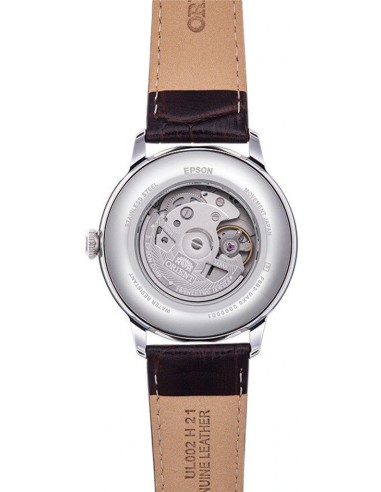 Orient Bambino Sun & Moon RA-AK0803Y 41.5mm dial beige correa de cuero (admite cuerda manual)