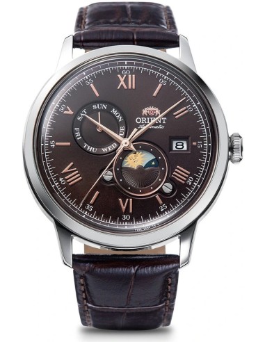 Orient Bambino RA-AK0804Y 41.5mm correa de cuero (admite cuerda manual)