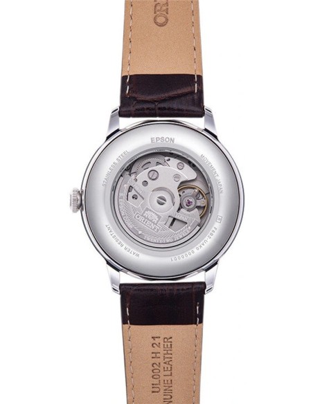 Orient Bambino RA-AK0804Y 41.5mm correa de cuero (admite cuerda manual)
