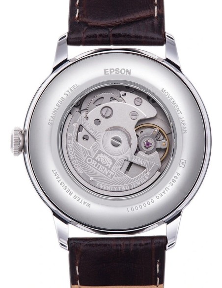 Orient Bambino RA-AK0804Y 41.5mm correa de cuero (admite cuerda manual)