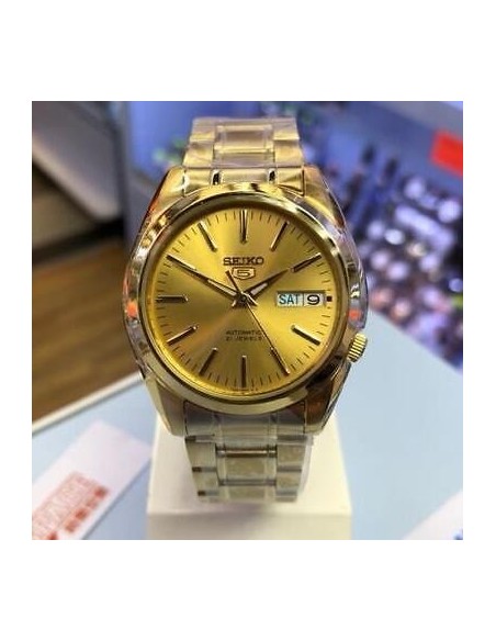 reloj unisex automático Seiko 5 SNKL48K1 38mm 30m WR correa de acero Calibre 7S26