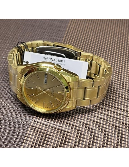 reloj unisex automático Seiko 5 SNKL48K1 38mm 30m WR correa de acero Calibre 7S26