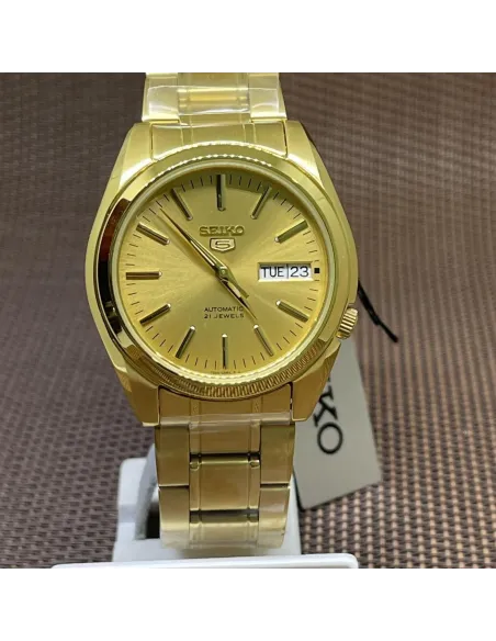 reloj unisex automático Seiko 5 SNKL48K1 38mm 30m WR correa de acero Calibre 7S26