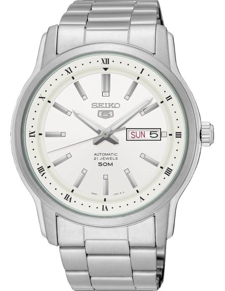 reloj automático hombre Seiko 5 SNKP09K1 42mm 50m WR correa de acero 7S26