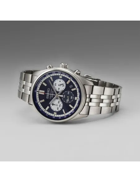 reloj deportivo hombre Seiko Chronograph SSB427P1 41.5mm 100m WR cristal Hardlex correa de acero