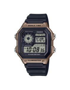 Casio AE-1200WH-5AV 42.1mm 100m WR 10 años batería Hora Mundial Hora Dual 5 Alarmas 2
