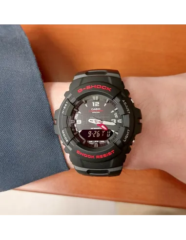 reloj deportivo hombre Casio G-Shock G100-1B 200m WR LED Hora Dual Resistencia a los Golpes anti-magnético alarma