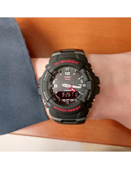 reloj deportivo hombre Casio G-Shock G100-1B 200m WR LED Hora Dual Resistencia a los Golpes anti-magnético alarma