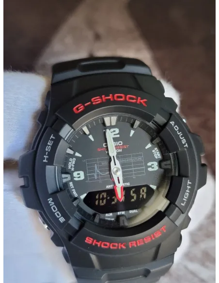 reloj deportivo hombre Casio G-Shock G100-1B 200m WR LED Hora Dual Resistencia a los Golpes anti-magnético alarma