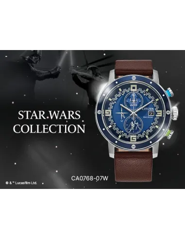 reloj hombre Citizen Luke Skywalker STAR WARS CA0768-07W 44mm 100m WR correa de cuero