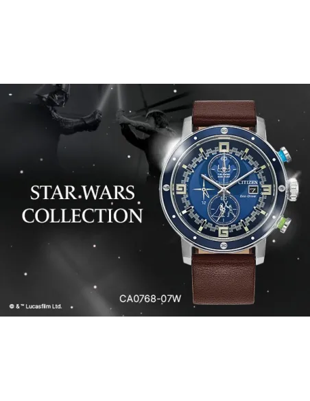 reloj hombre Citizen Luke Skywalker STAR WARS CA0768-07W 44mm 100m WR correa de cuero