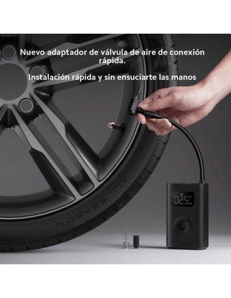 Compresor de Aire Portatil - Pantalla LED - Presión de hasta 10,3 bares - Incluye Boquilla y Aguja para Balones