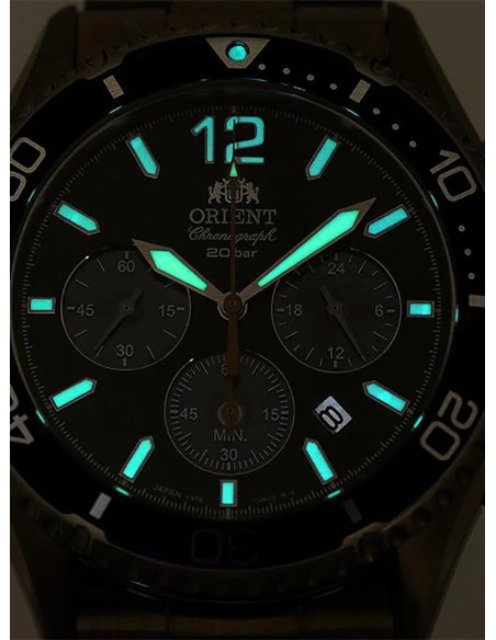 Orient Mako Sports Solar Chronograph RN-TX0204E JDM 42MM 100M WR cristal de zafiro