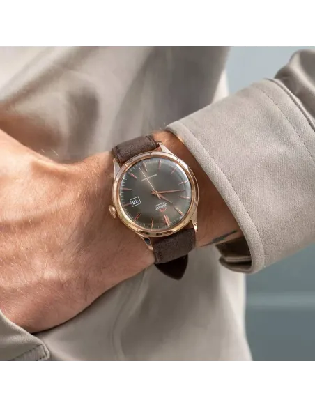 reloj automático hombre Orient Bambino RA-AC0P04Y 42mm correa de cuero (acepta cuerda manual)