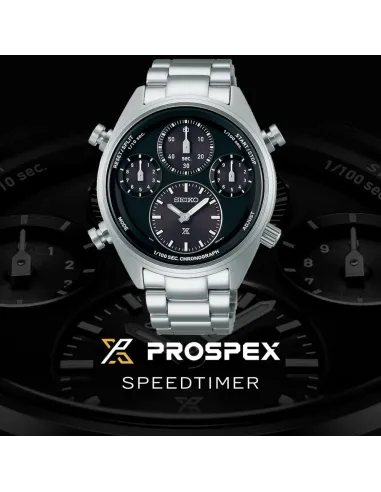 reloj solar cronógrafo hombre Seiko Prospex Solar Speedtimer SFJ003P1 42mm 100m WR cristal de zafiro curvado Lumibrite