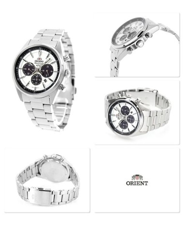 Reloj hombre solar Orient Japan Edition Neo 70's Solar Chronograph Panda WV0041TX Made In Japan Milky White JDM