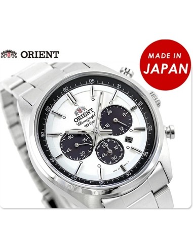 Reloj hombre solar Orient Japan Edition Neo 70's Solar Chronograph Panda WV0041TX Made In Japan Milky White JDM