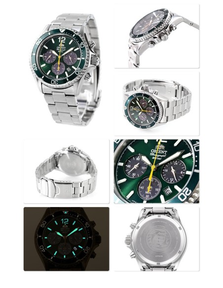 Orient Mako Sports Solar Chronograph RN-TX0204E JDM 42MM 100M WR cristal de zafiro