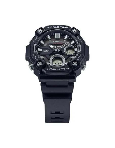 Reloj deportivo hombre Casio AEQ-120W-1AV 52.2mm 100m WR 3 alarmas Hora Mundial 10 años batería