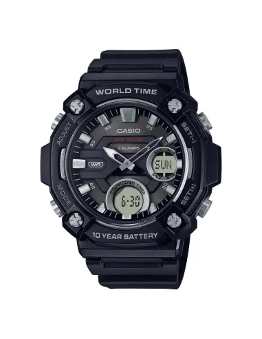 Reloj deportivo hombre Casio AEQ-120W-1AV 52.2mm 100m WR 3 alarmas Hora Mundial 10 años batería
