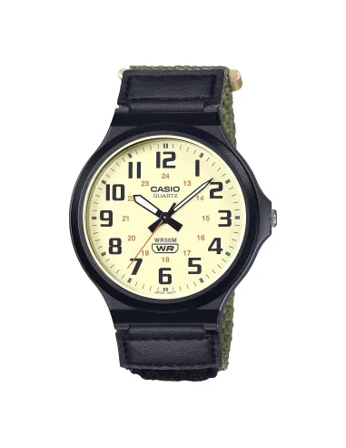 reloj deportivo militar hombre Casio MW-240B-3BV 43.6mm 50m WR correa de tela