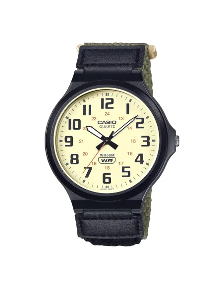 reloj deportivo militar hombre Casio MW-240B-3BV 43.6mm 50m WR correa de tela