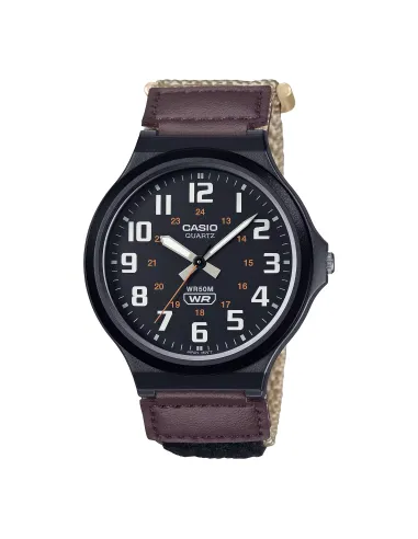 reloj deportivo militar hombre Casio MW-240B-5BV 43.6mm 50m WR correa de tela