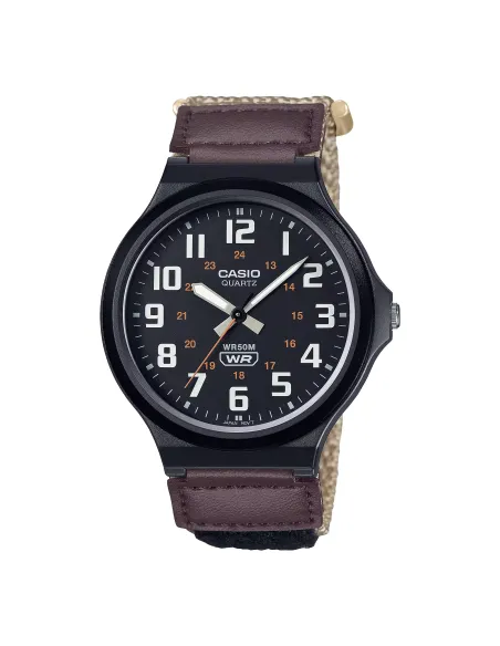 reloj deportivo militar hombre Casio MW-240B-5BV 43.6mm 50m WR correa de tela