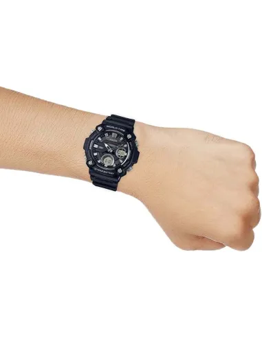 Reloj deportivo hombre Casio AEQ-120W-1AV 52.2mm 100m WR 3 alarmas Hora Mundial 10 años batería